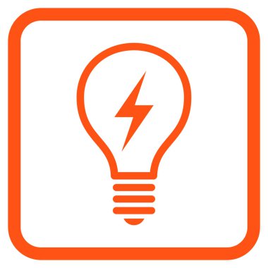 Elektrikli ampul vektör simgesi bir çerçeve içinde