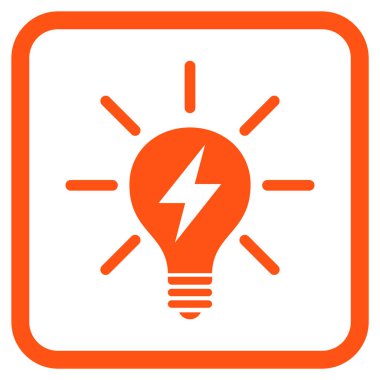 Elektrik ışık ampul vektör simgesi bir çerçeve içinde