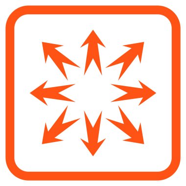 Genişletin okları vektör simgesi bir çerçeve içinde