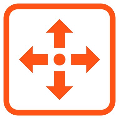 Genişletin okları vektör simgesi bir çerçeve içinde