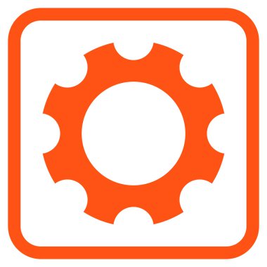 Dişli vektör simgesi bir çerçeve içinde