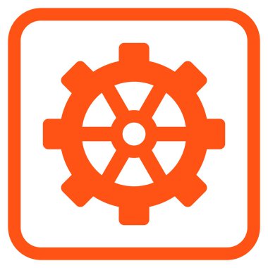 Dişli vektör simgesi bir çerçeve içinde