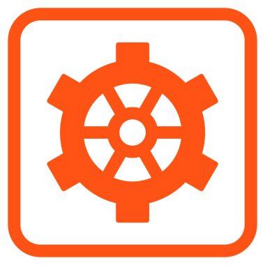 Dişli vektör simgesi bir çerçeve içinde