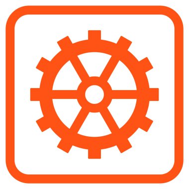 Dişli vektör simgesi bir çerçeve içinde