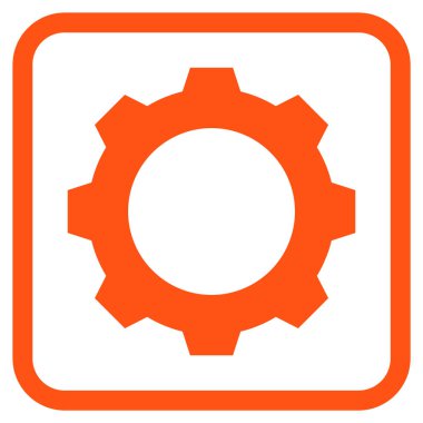 Dişli vektör simgesi bir çerçeve içinde