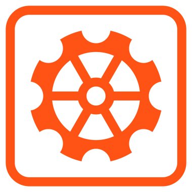 Dişli vektör simgesi bir çerçeve içinde