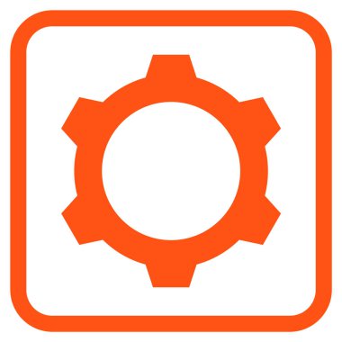 Dişli vektör simgesi bir çerçeve içinde