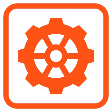 Dişli vektör simgesi bir çerçeve içinde