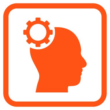 Akıl dişli vektör simgesi bir çerçeve içinde