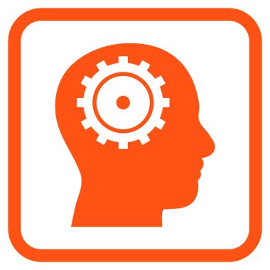 Akıl vektör simgesi bir çerçeve içinde