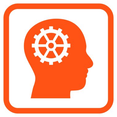 Akıl vektör simgesi bir çerçeve içinde