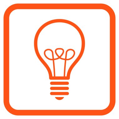 Lamba ampul vektör simgesi bir çerçeve içinde