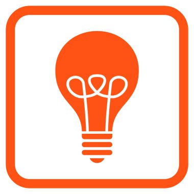 Lamba ampul vektör simgesi bir çerçeve içinde