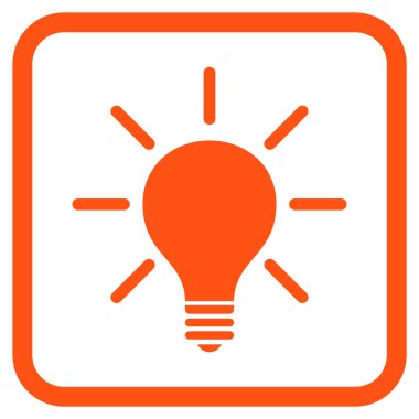 Ampul vektör simgesi bir çerçeve içinde