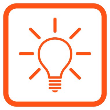 Ampul vektör simgesi bir çerçeve içinde