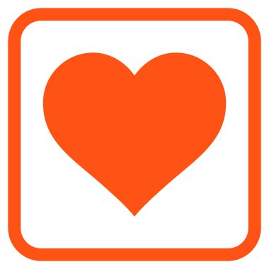 Aşk kalp vektör simgesi bir çerçeve içinde