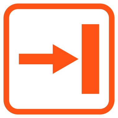 Doğru vektör simgesi bir çerçeve içinde hareket