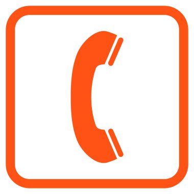 Telefon alıcı vektör simgesi bir çerçeve içinde
