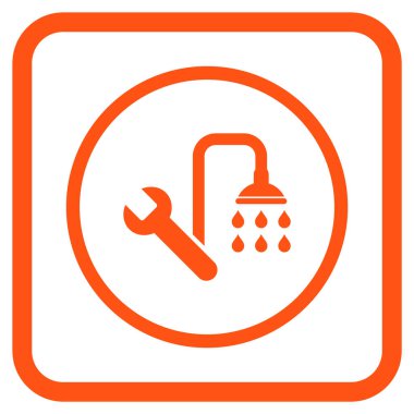 Sıhhi tesisat vektör simgesi bir çerçeve içinde