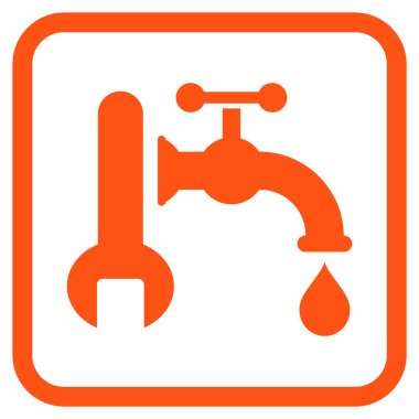 Sıhhi tesisat vektör simgesi bir çerçeve içinde