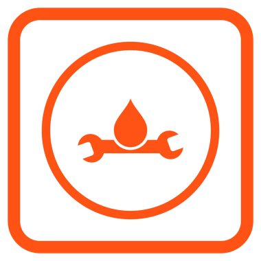 Sıhhi tesisat vektör simgesi bir çerçeve içinde