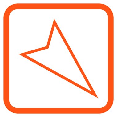 İşaretçi vektör simgesi bir çerçeve içinde aşağı