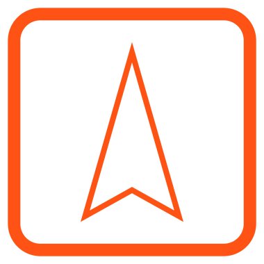 İşaretçi vektör simgesi bir çerçeve içinde yukarı