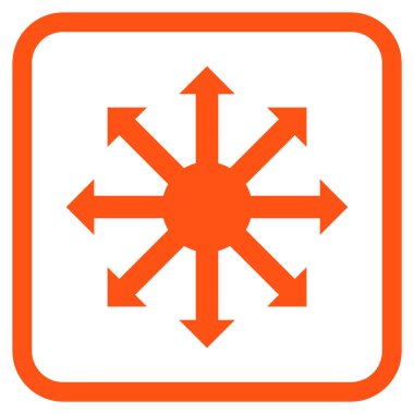 Radyal oklar bir çerçeve içinde simge vektör