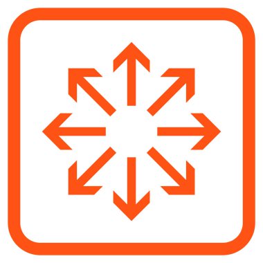 Radyal oklar bir çerçeve içinde simge vektör