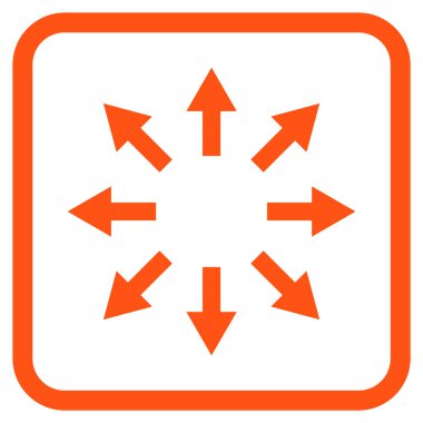 Radyal oklar bir çerçeve içinde simge vektör