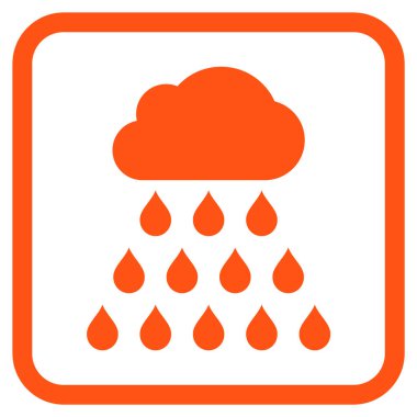 Yağmur bulutu vektör simgesi bir çerçeve içinde