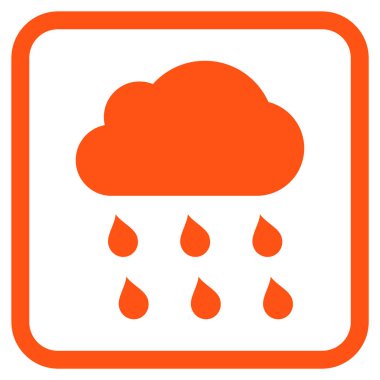 Yağmur bulutu vektör simgesi bir çerçeve içinde