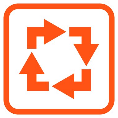 Geri dönüşüm vektör simgesi bir çerçeve içinde