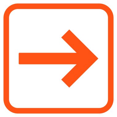 Sağ ok vektör simgesi bir çerçeve içinde