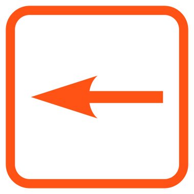 Keskin ok sol vektör simgesi bir çerçeve içinde