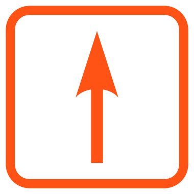 Vektör simgesi bir çerçeve içinde yukarı ok keskin