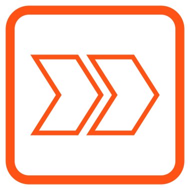 Üst karakter doğru vektör simgesi bir çerçeve içinde