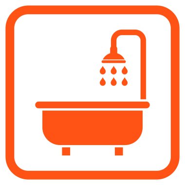 Duş Banyo vektör simgesi bir çerçeve içinde