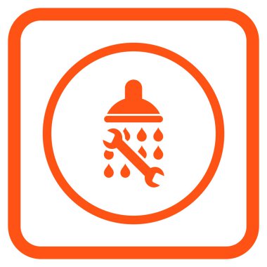 Duş sıhhi tesisat vektör simgesi bir çerçeve içinde