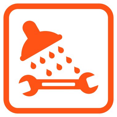 Duş sıhhi tesisat vektör simgesi bir çerçeve içinde