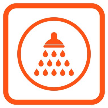 Duş vektör simgesi bir çerçeve içinde