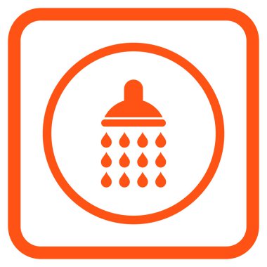 Duş vektör simgesi bir çerçeve içinde