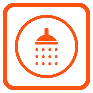 Duş vektör simgesi bir çerçeve içinde