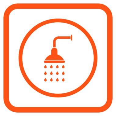 Duş vektör simgesi bir çerçeve içinde