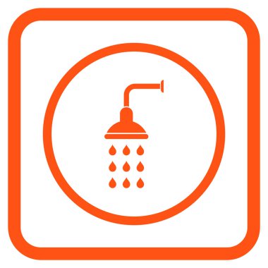 Duş vektör simgesi bir çerçeve içinde