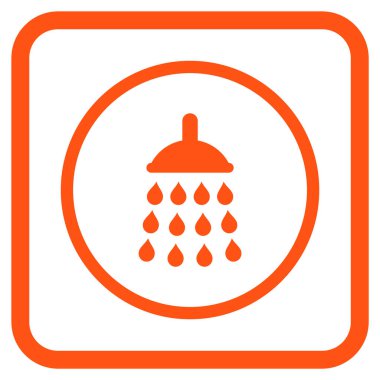 Duş vektör simgesi bir çerçeve içinde