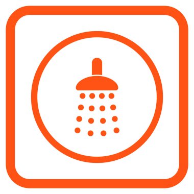 Duş vektör simgesi bir çerçeve içinde