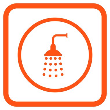 Duş vektör simgesi bir çerçeve içinde