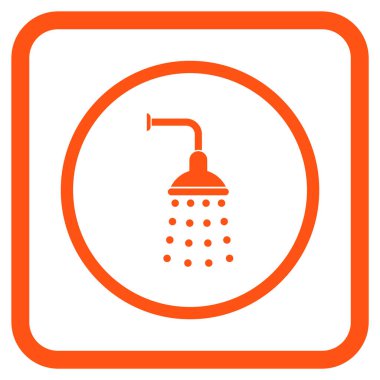 Duş vektör simgesi bir çerçeve içinde