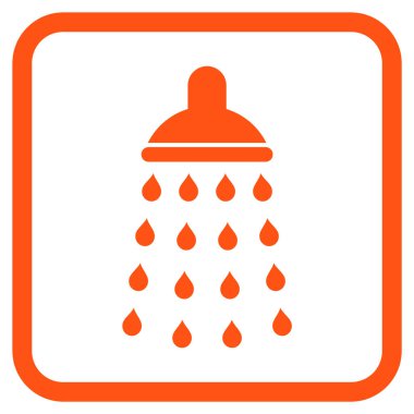 Duş vektör simgesi bir çerçeve içinde